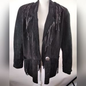 Vintage S.H.E. for Austin CollectionBlack Suede Fringe Jacket  Medium